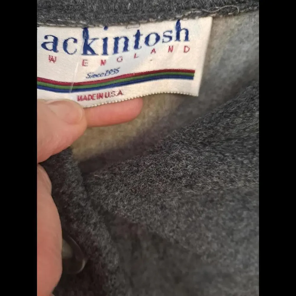 Vintage VTG NWT Mackintosh Alberto Long Gray‎ Coat Size 8